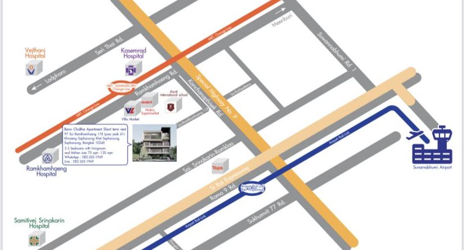 For rent 3 bedrooms apartment in Saphan Sung, Bangkok