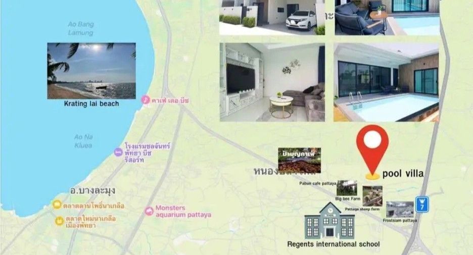 For rent 3 ベッドルーム villa in Bang Lamung, Chonburi