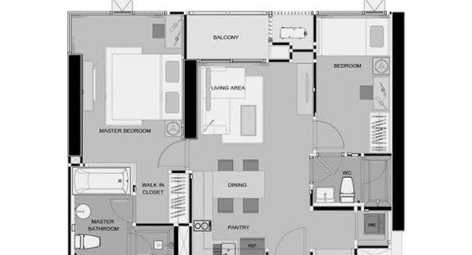 For rent 2 bedrooms condo in Phra Khanong, Bangkok