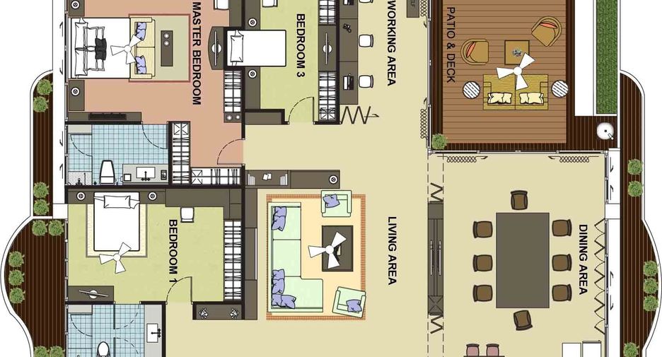 For rent 4 bedrooms condo in Watthana, Bangkok