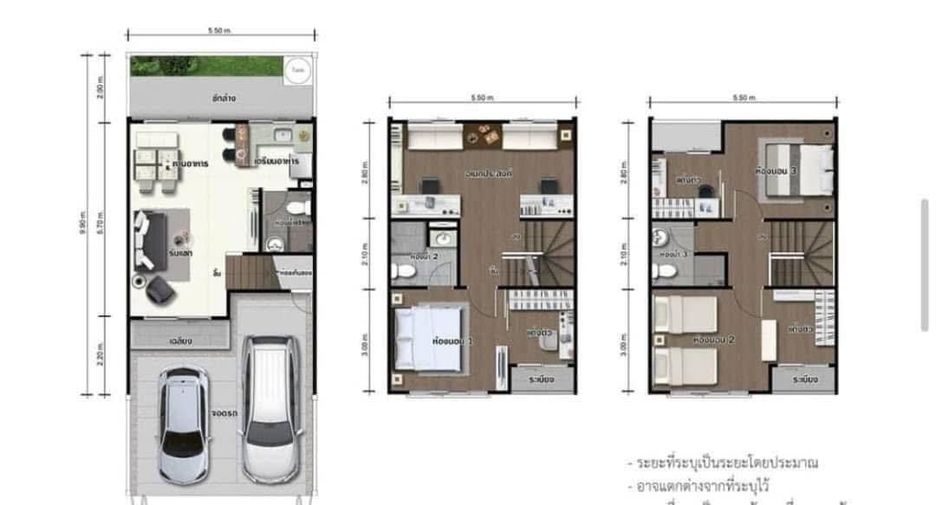 For rent 3 bedrooms townhouse in Mueang Samut Prakan, Samut Prakan