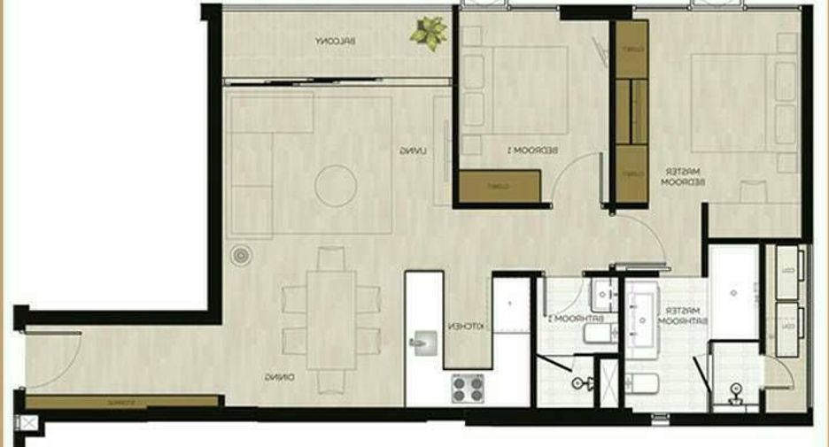 For rent 2 bedrooms condo in Khlong Toei, Bangkok