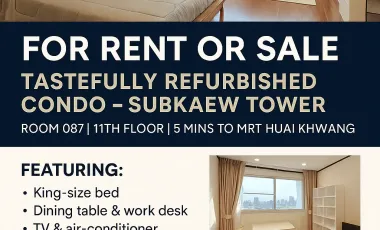 Condo en venta de estudio en Huai Khwang, Bangkok