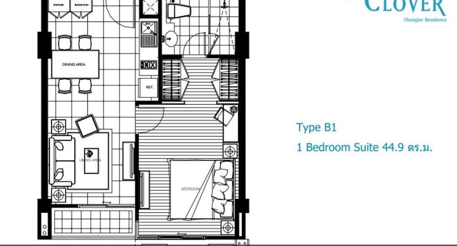 À louer 1 chambre condo à Watthana, Bangkok