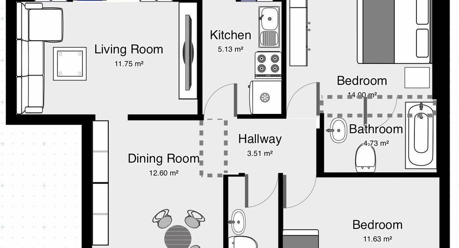 For rent 2 bedrooms condo in Watthana, Bangkok