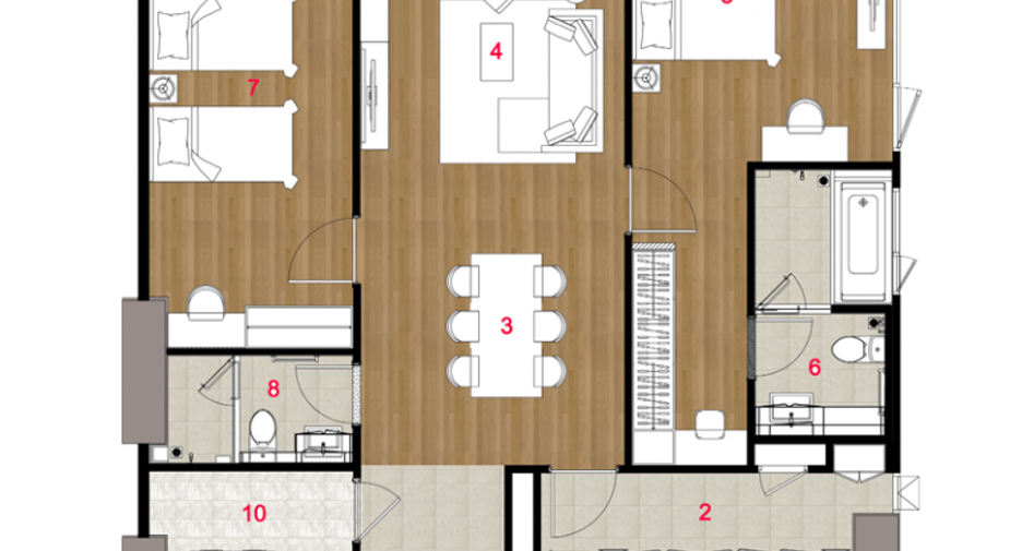For rent 2 bedrooms apartment in Si Racha, Chonburi