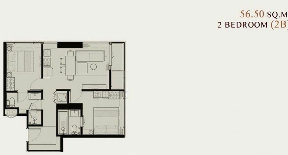 For rent 2 bedrooms condo in Watthana, Bangkok