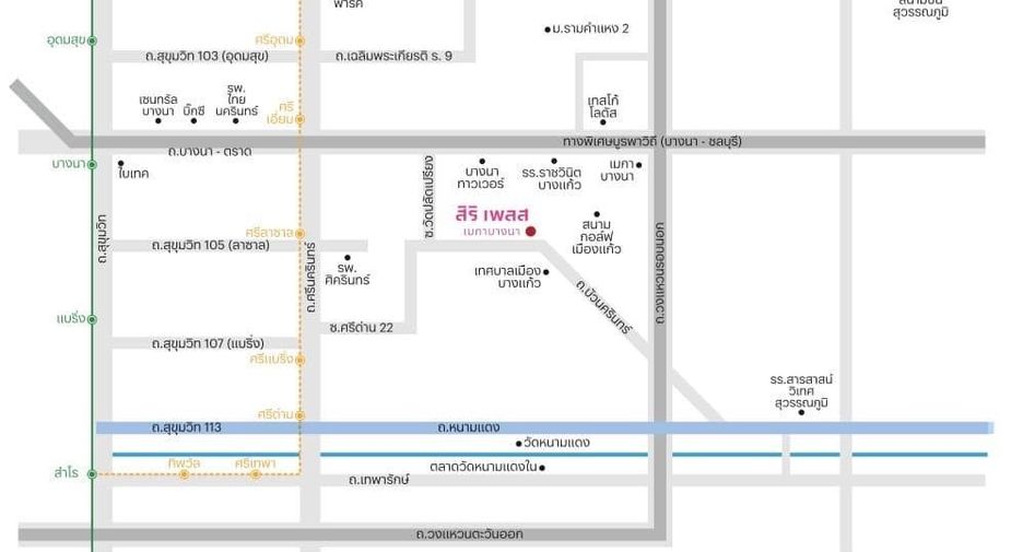 For rent 2 bedrooms townhouse in Bang Phli, Samut Prakan