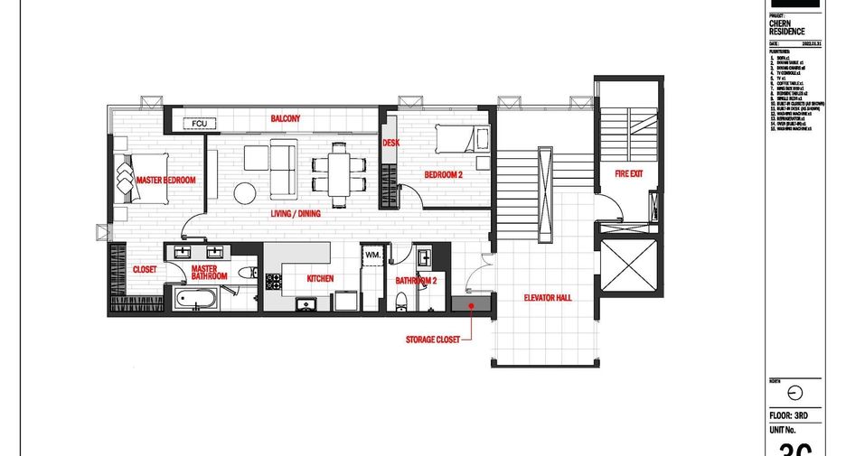 For rent 2 bedrooms condo in Watthana, Bangkok