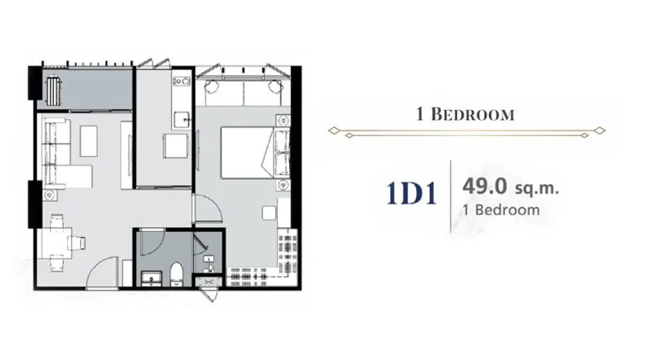 Wohnung zum Kauf mit 1 Zimmer in Phaya Thai, Bangkok