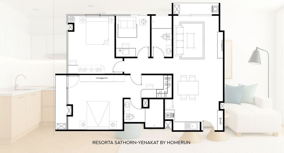 For sale 3 bedrooms condo in Yan Nawa, Bangkok
