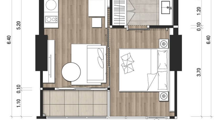 Wohnung zum Kauf mit 2 Zimmer in Bang Lamung, Chonburi