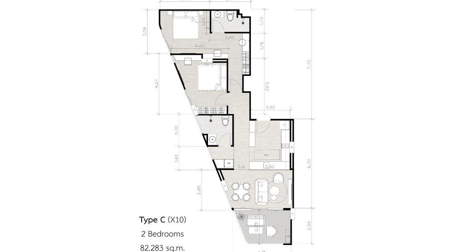 Wohnung zum Kauf mit 2 Zimmer in Bang Lamung, Chonburi