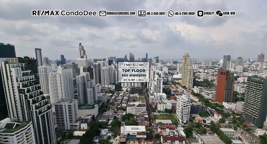 Condo en venta de 2 habitaciones en Khlong Toei, Bangkok