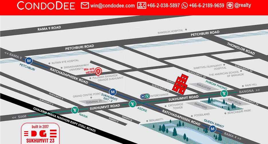Condo en venta de 2 habitaciones en Khlong Toei, Bangkok