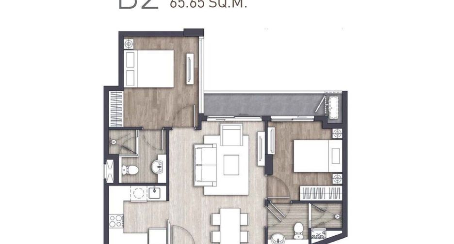 For rent 2 bedrooms condo in Khlong Toei, Bangkok