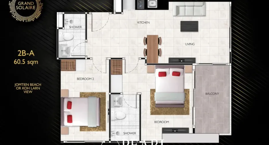 Wohnung zum Kauf mit 2 Zimmer in Bang Lamung, Chonburi