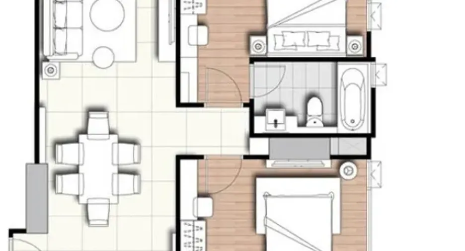 For rent 2 bedrooms condo in Watthana, Bangkok