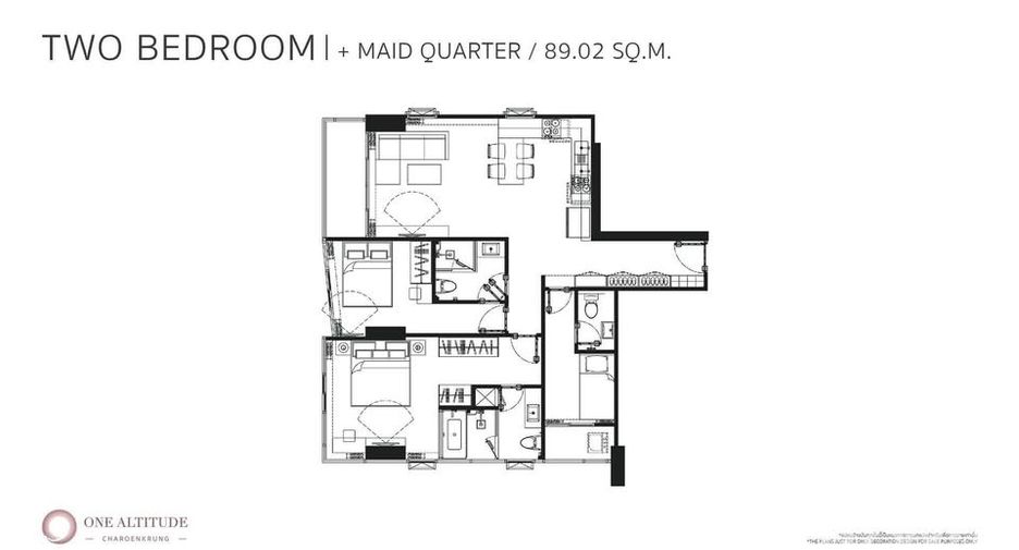 À louer 2 chambres condo à Bang Kho Laem, Bangkok