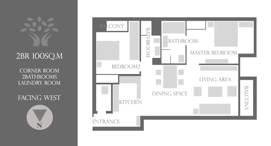 For rent 2 bedrooms apartment in Watthana, Bangkok
