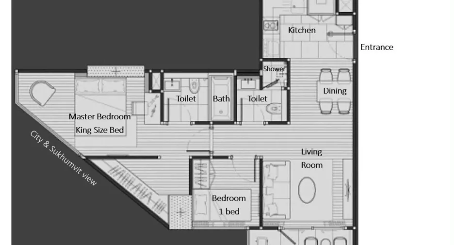 For rent 2 ベッドルーム condo in Watthana, Bangkok