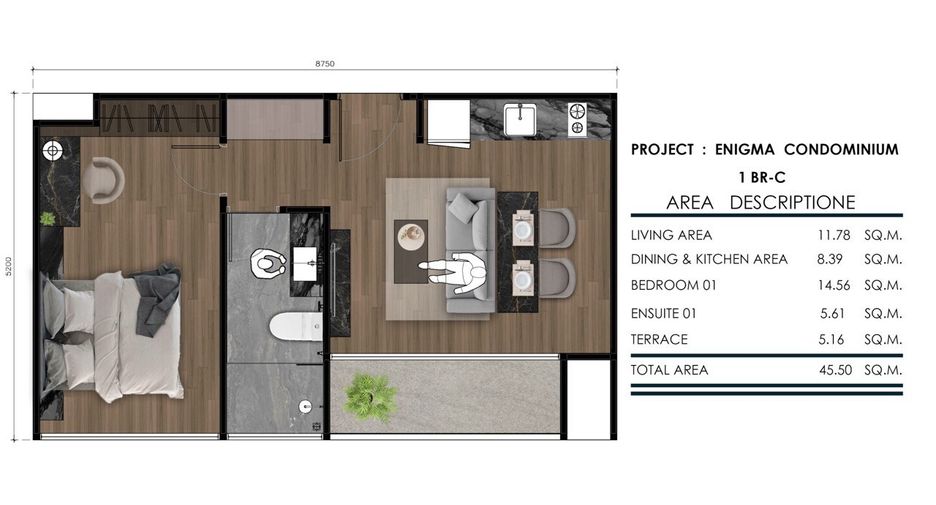 For sale 1 bed condo in Mueang Phuket, Phuket
