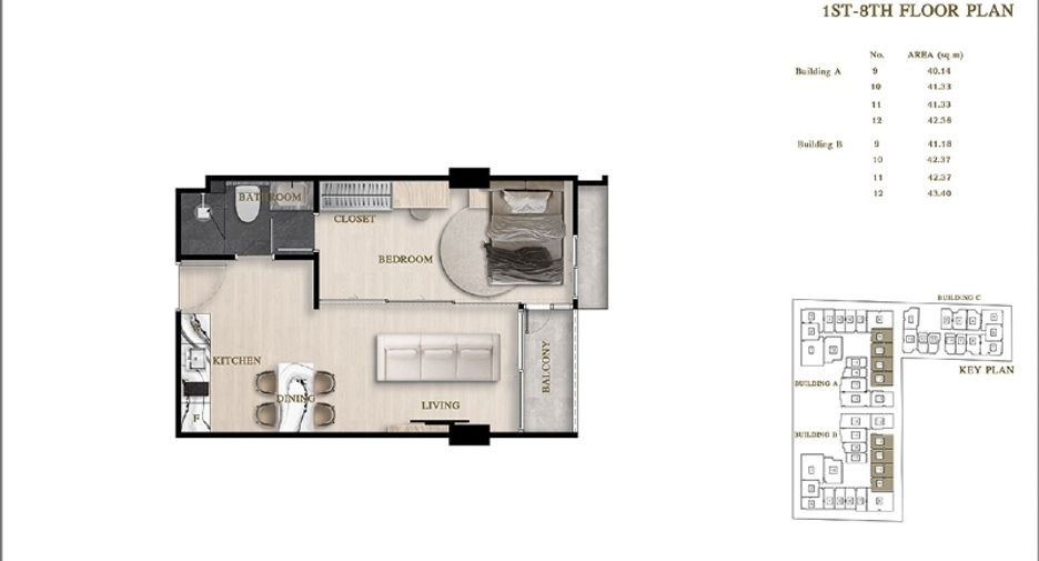 À vendre 1 chambre condo à Bang Lamung, Chonburi
