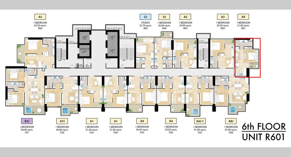 Condo en venta de 1 habitaciones en Jomtien, Pattaya