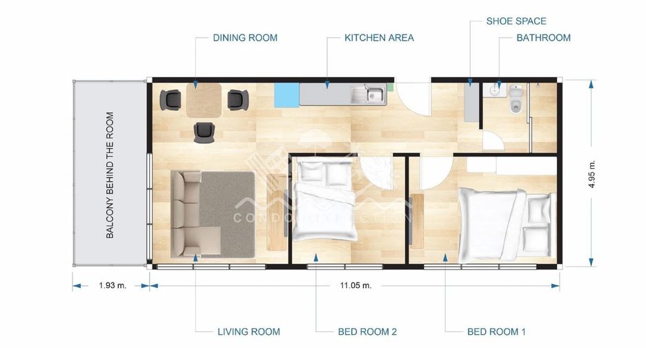 For sale 2 bedrooms condo in Jomtien, Pattaya