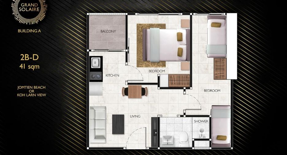 Wohnung zum Kauf mit 2 Zimmer in Bang Lamung, Chonburi