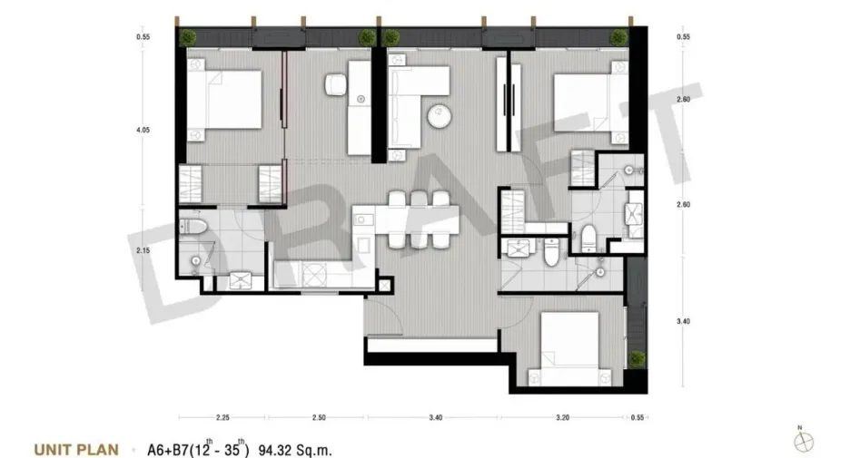 For rent 3 bedrooms condo in Watthana, Bangkok