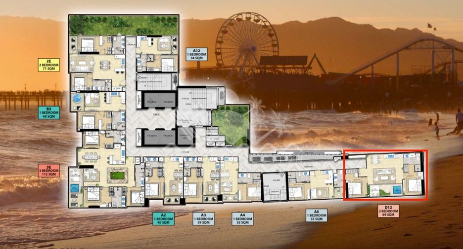 Condo en venta de 2 habitaciones en Pratumnak, Pattaya
