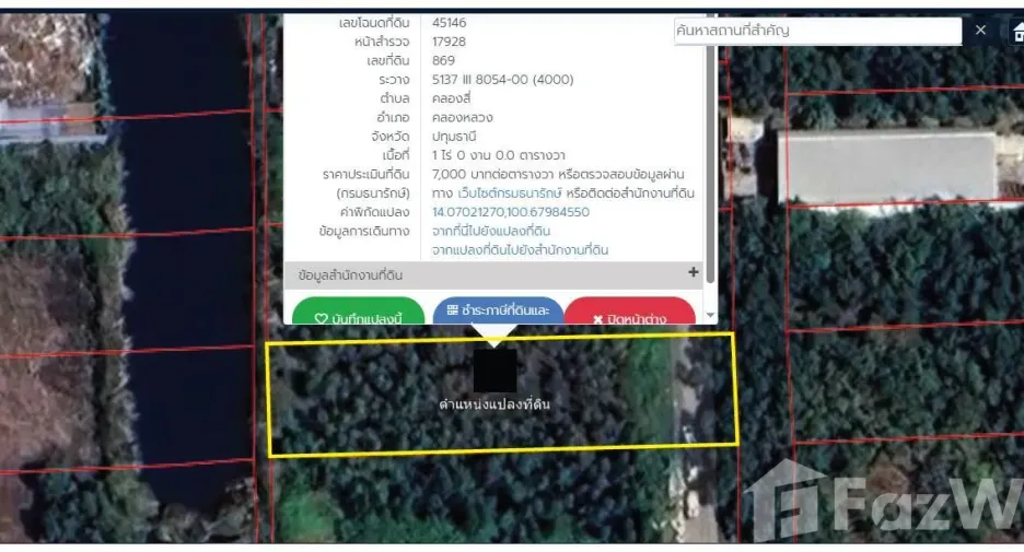 For sale land in Khlong Luang, Pathum Thani