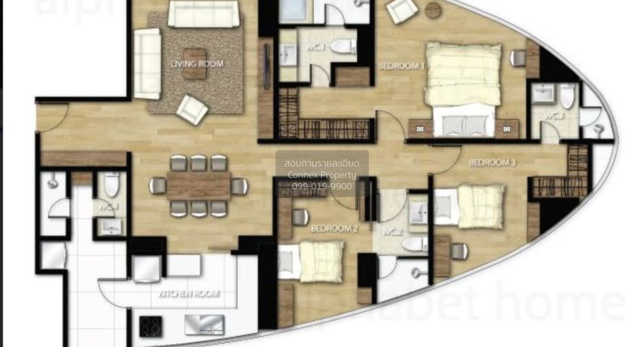 For rent 3 bedrooms condo in Khlong Toei, Bangkok