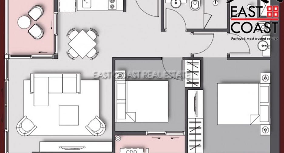 Condo en venta y en alquiler de 2 habitaciones en Pratumnak, Pattaya