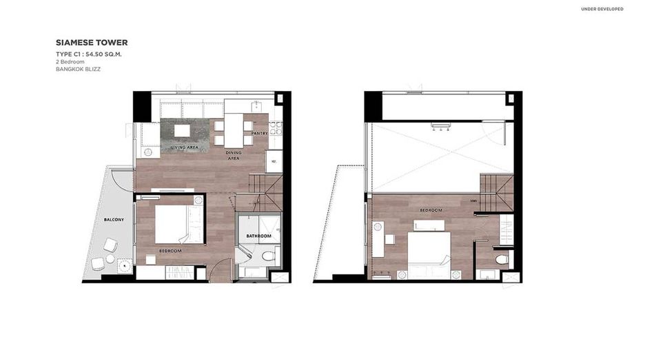 Condo en venta de 2 habitaciones en Huai Khwang, Bangkok