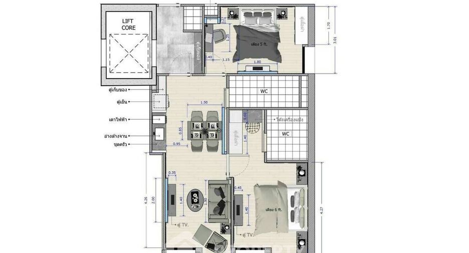 For rent 2 bedrooms condo in Pathum Wan, Bangkok