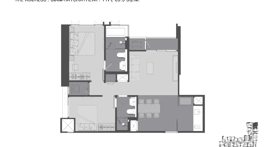 Wohnung zur Miete mit 2 Zimmer in Pathum Wan, Bangkok
