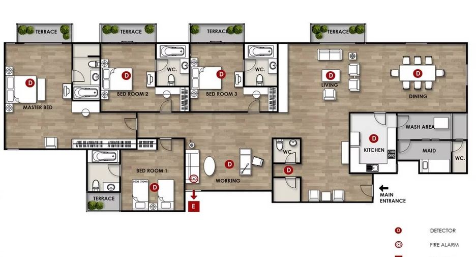 For rent 4 bedrooms apartment in Watthana, Bangkok