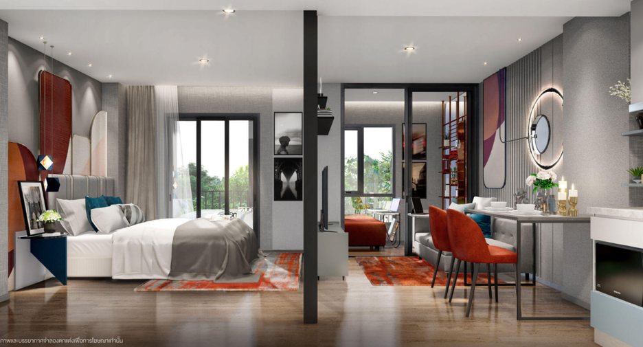 For rent 2 bedrooms condo in Huai Khwang, Bangkok