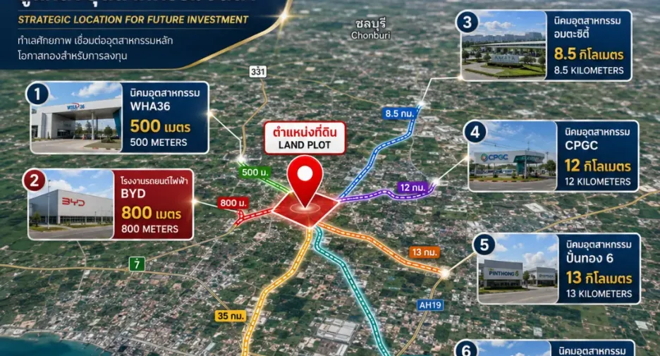 À vendre terrain à Nikhom Phatthana, Rayong