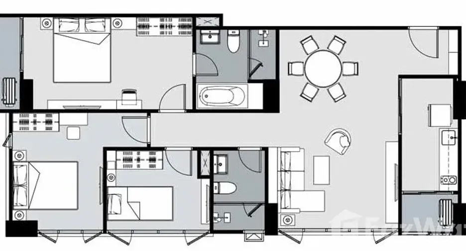 For rent 3 ベッドルーム condo in Phaya Thai, Bangkok
