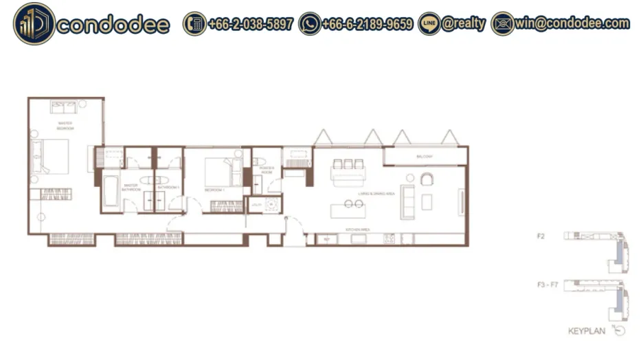 Wohnung zum Kauf mit 2 Zimmer in Khlong Toei, Bangkok