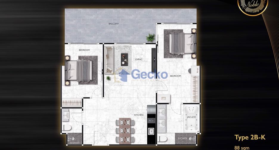 For sale 2 bedrooms condo in South Pattaya, Pattaya