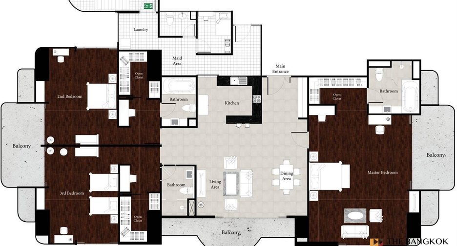 For rent 3 bedrooms condo in Watthana, Bangkok