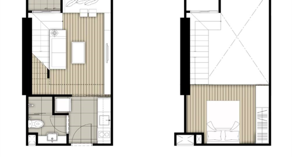Wohnung zur Miete mit 1 Zimmer in Huai Khwang, Bangkok