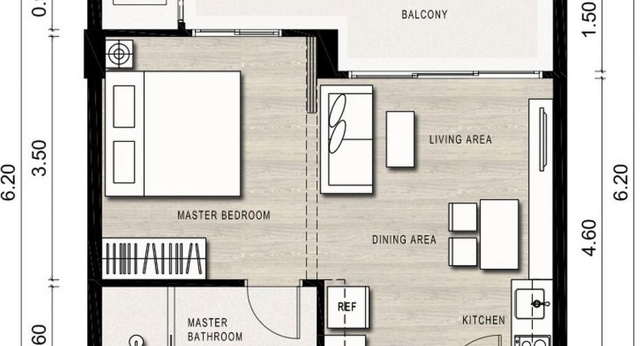 Wohnung zum Kauf mit 1 Zimmer in Hua Hin, Prachuap Khiri Khan