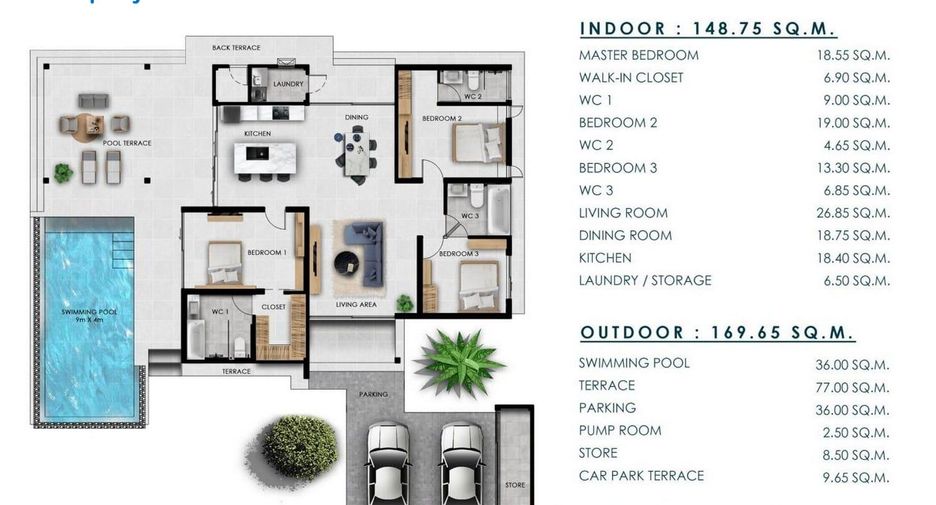 For sale 3 ベッドルーム villa in Hua Hin, Prachuap Khiri Khan