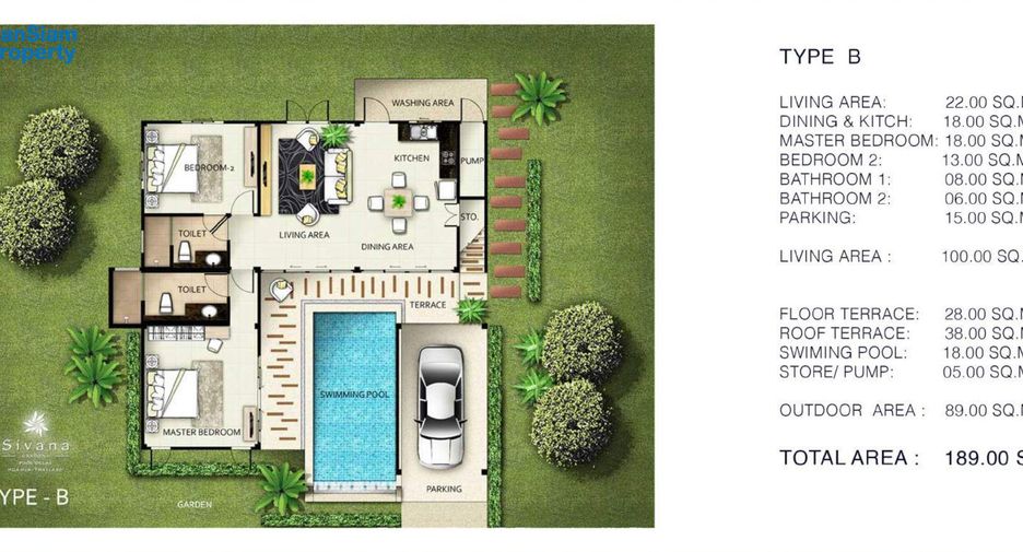 À vendre 2 chambres villa à Hua Hin, Prachuap Khiri Khan