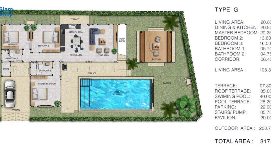 À vendre 3 chambres villa à Hua Hin, Prachuap Khiri Khan